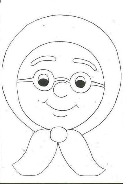 Раскраска лицо бабушки