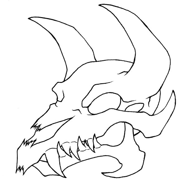 Череп дракона для рисования