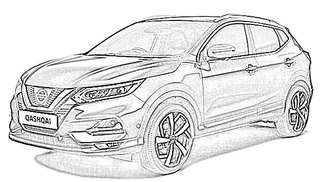 Раскраска Ниссан Кашкай 2013