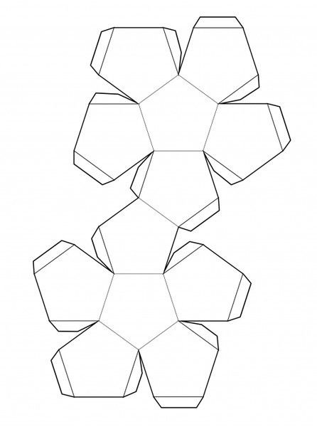 Додекаэдр развертка для склеивания а4