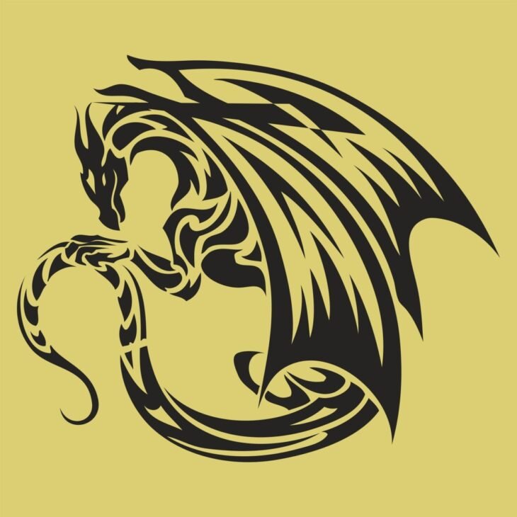 Трафареты драконов