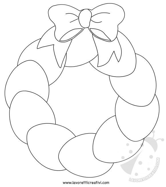 Пасхальный венок раскраска