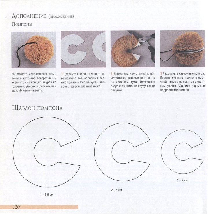 Шаблон для помпона из пряжи