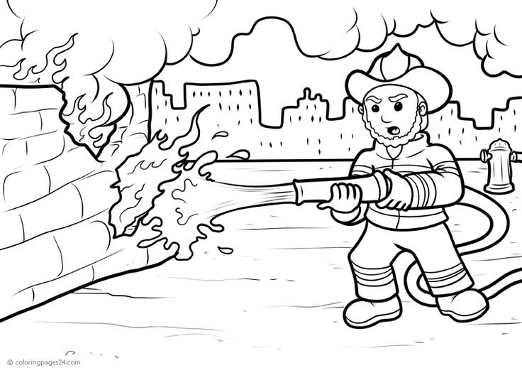 Раскраска пожар