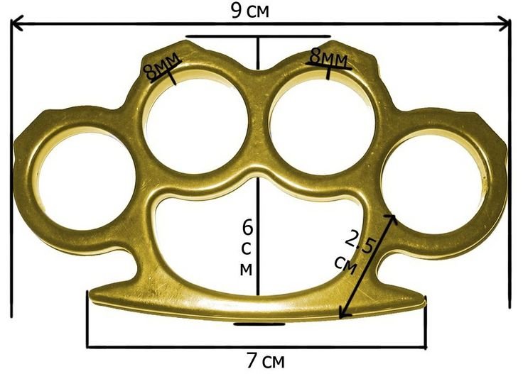 Кастет чертеж с размерами