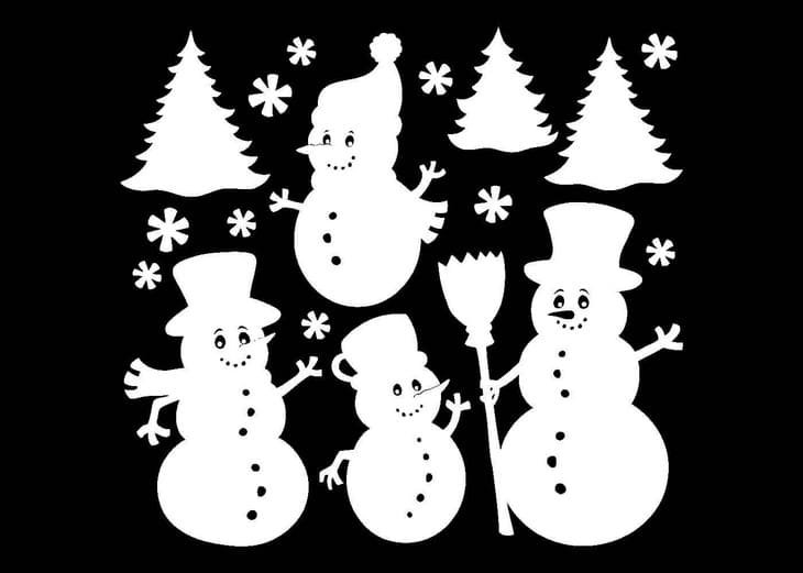 Вытынанки Снеговик