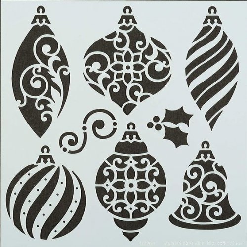 Елочные игрушки трафарет