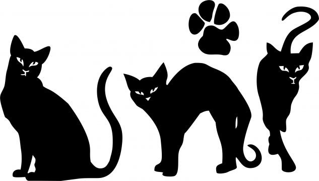 Силуэты кошек на стену