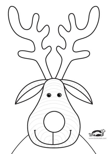 Трафарет оленя для вырезания