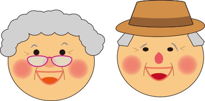 Лицо бабушки и дедушки