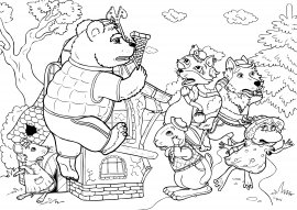 Теремок герои раскраска