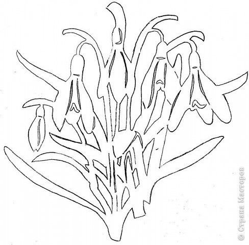 Подснежники трафареты для вырезания