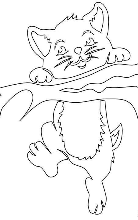 Трафарет на окно котенок