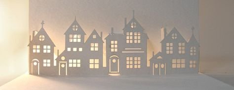 Бумажные домики на подоконник