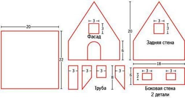 Схема пряничного домика маленького