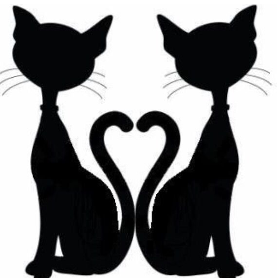 Силуэты котов и кошек