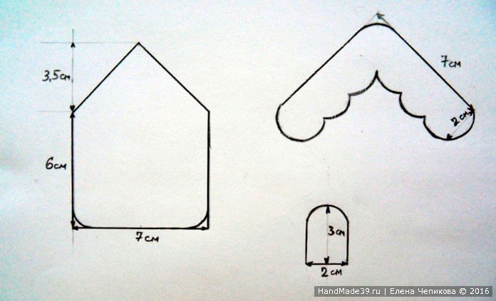 Пряничный домик из фетра выкройка