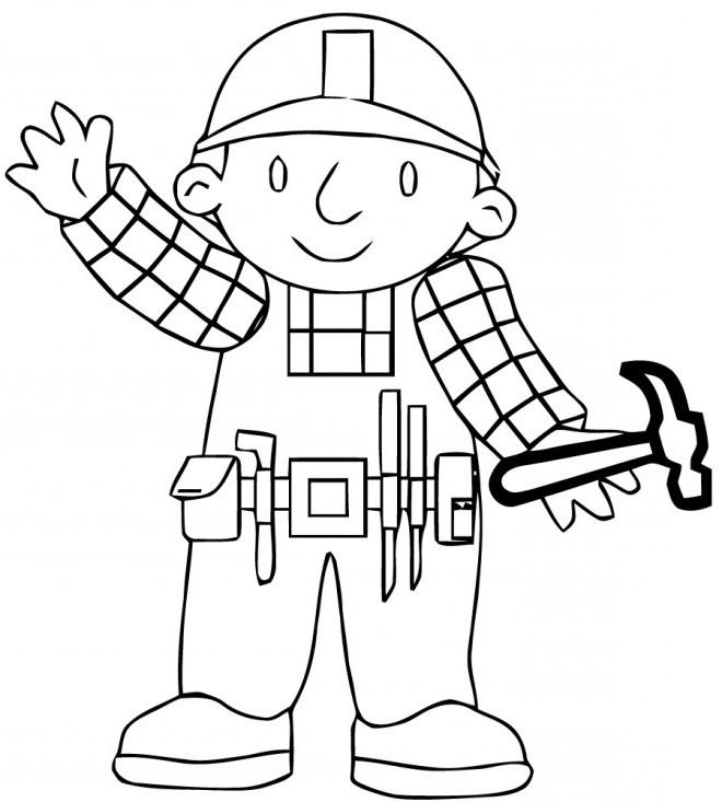 Раскраска Строитель