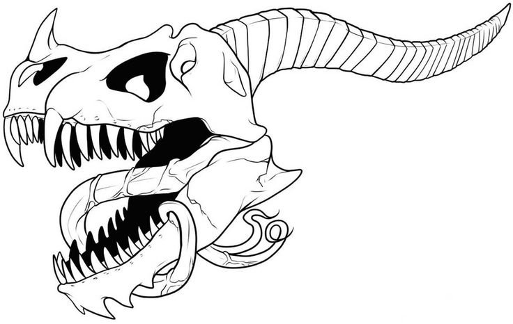 Череп дракона для рисования