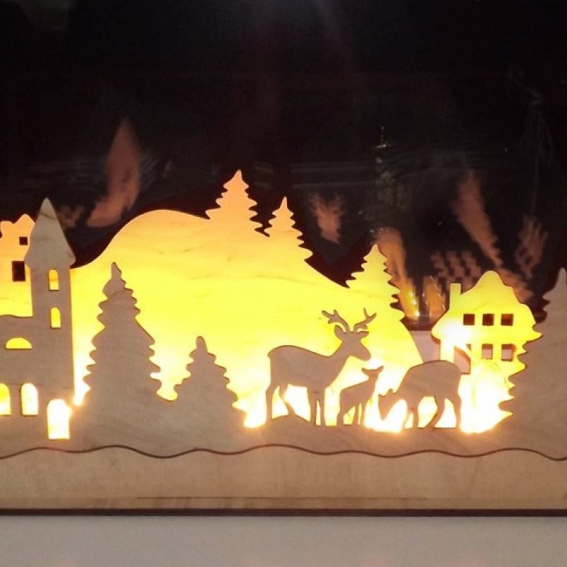 Новогодние украшения на окна с подсветкой