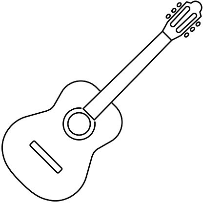 Гитара трафарет для вырезания