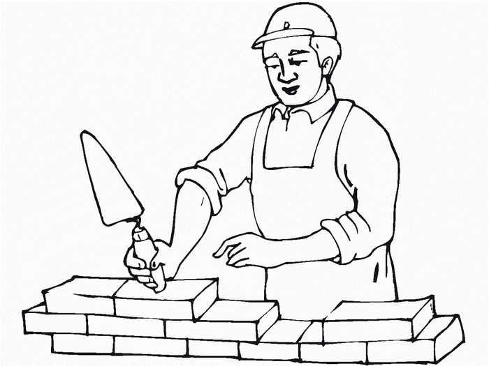 Профессия Строитель раскраска