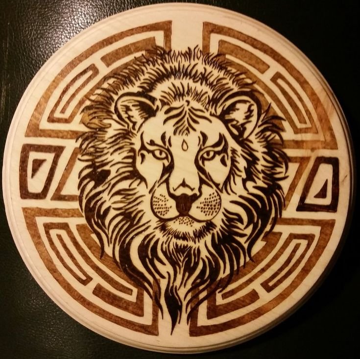 Лев для выжигания по дереву
