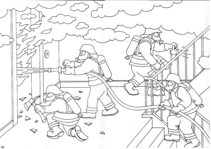 Раскраска пожарный для детей
