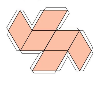 Развертка наклонного параллелепипеда для склеивания