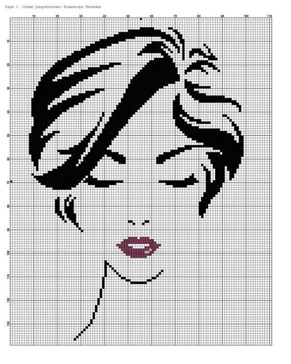 Контур женского лица