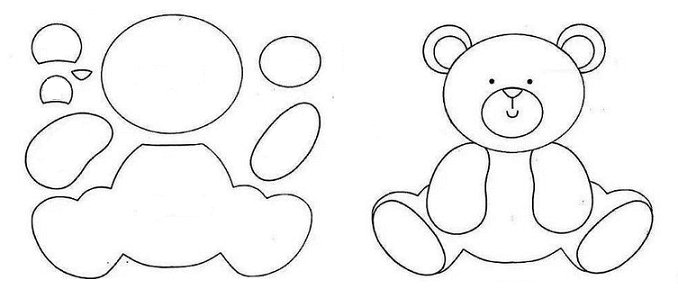 Мишка трафарет для аппликации