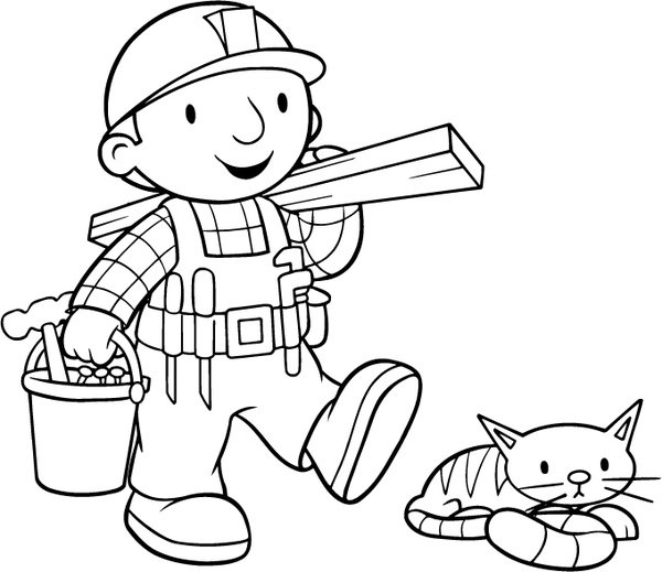 Раскраска Строитель