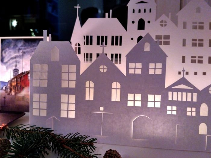 Домики из картона на новый год