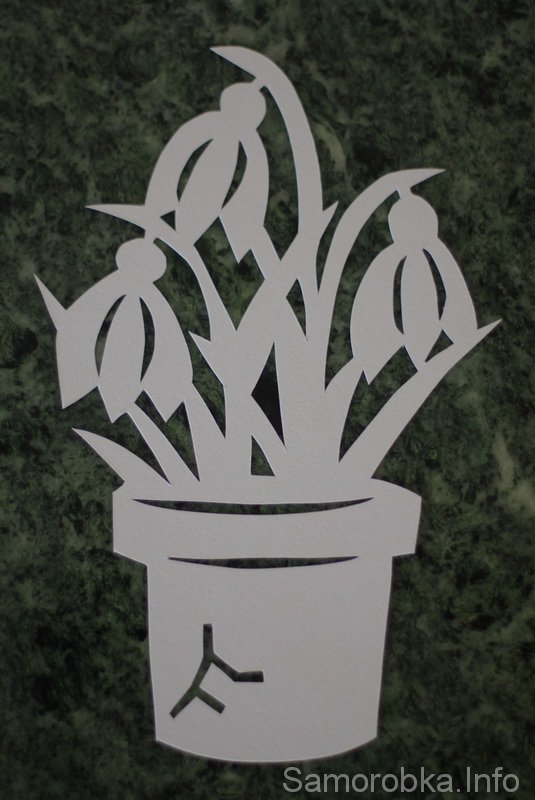 Цветы в горшке для вырезания