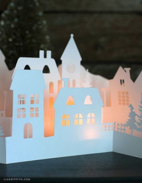 Новогодний город из картона