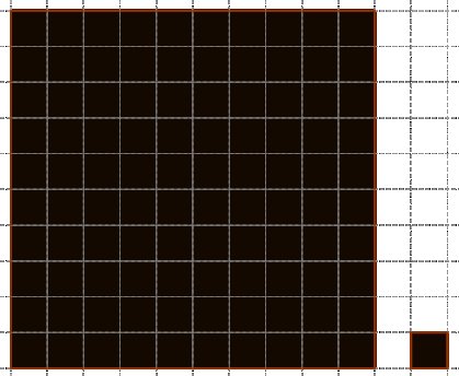 Палетка с квадратами 1 см