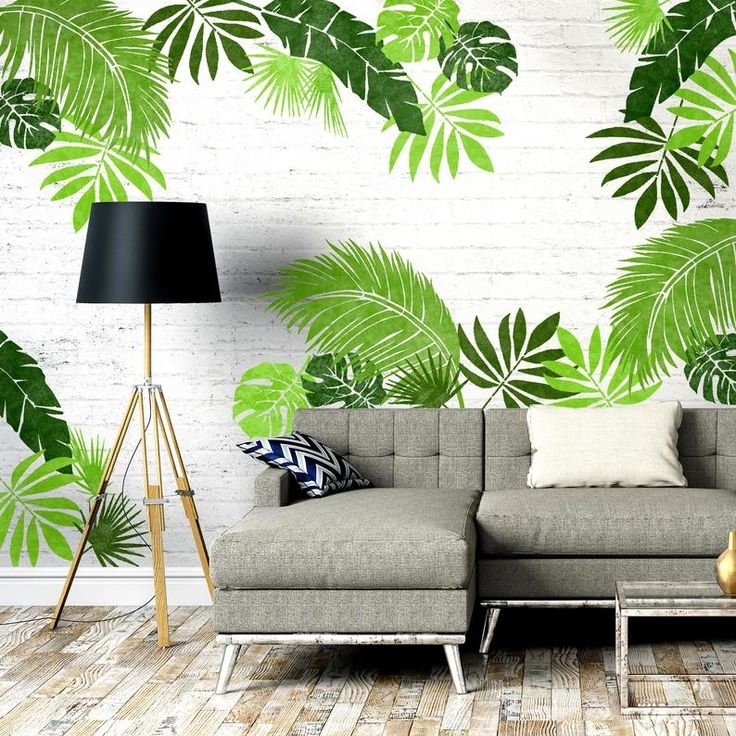 Трафареты для декора стен листья