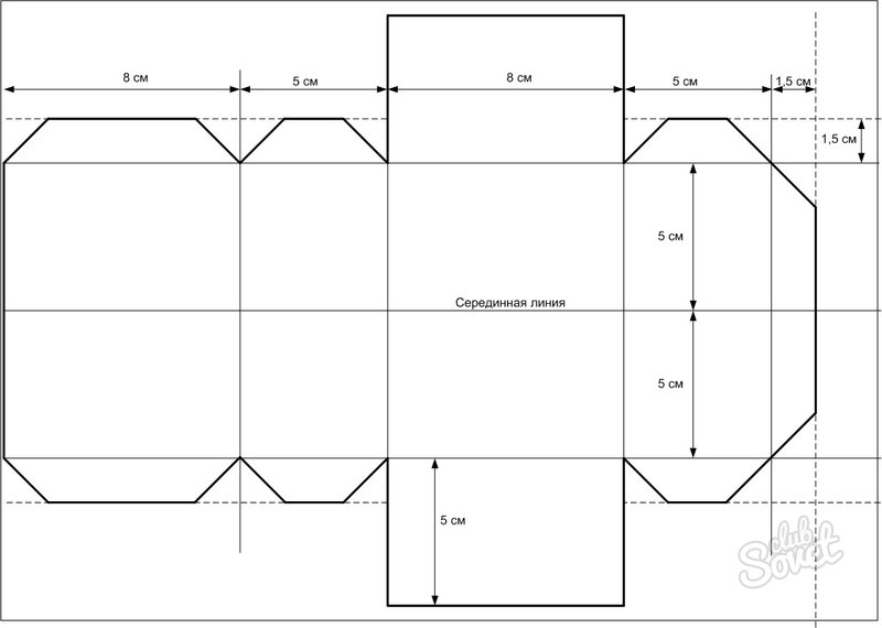 Развёртка прямоугольного параллелепипеда на листе а4