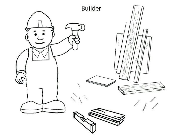 Плотник раскраска для детей