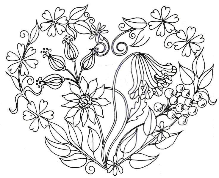 Цветочные мотивы для вышивки гладью