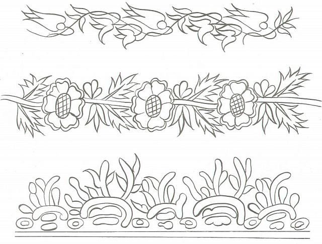 Ленточный орнамент растительный