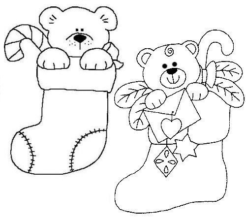 Новогодний сапожок трафарет