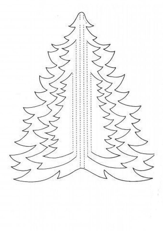 Шаблон объемной елки