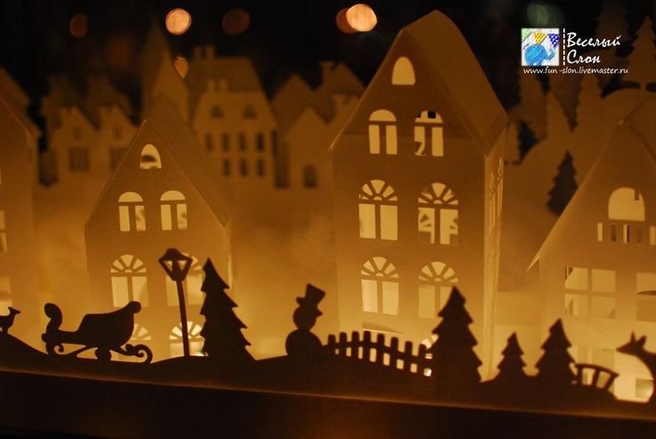 Новогодние домики на подоконник