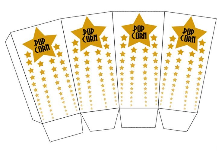 Трафарет коробки для попкорна