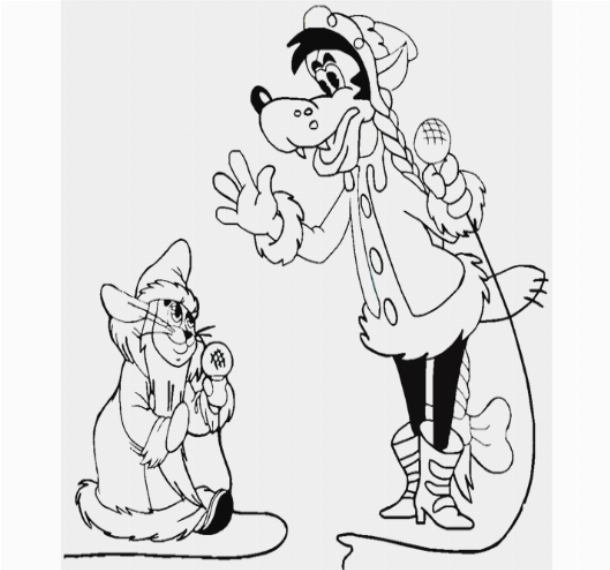 Трафарет на окно ну погоди волк и заяц новый год