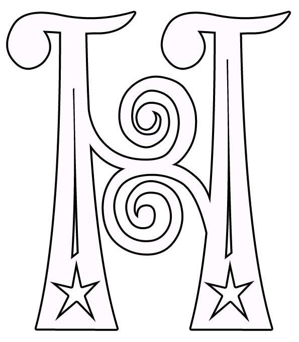 Трафарет с новым годом буквы