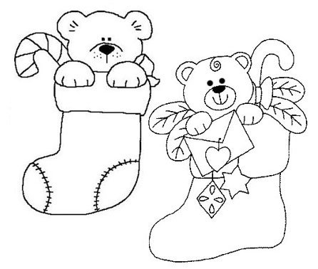 Новогодний носок трафарет