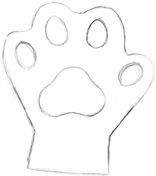 Лапы кошки шаблон