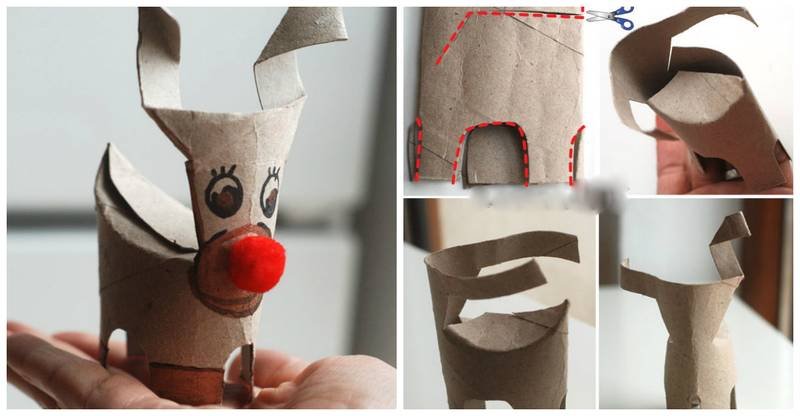 Олени из рулона туалетной бумаги